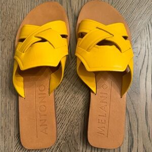 Antonio Melani slide yellow sandals size 8